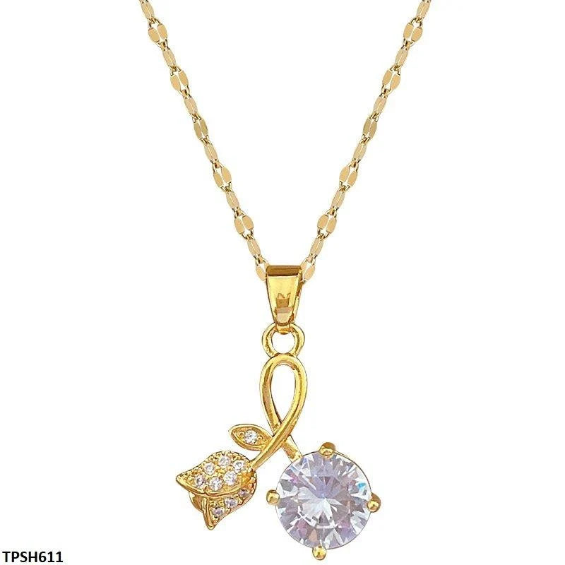 Flower Circle Drop Necklace ( Allow to open )